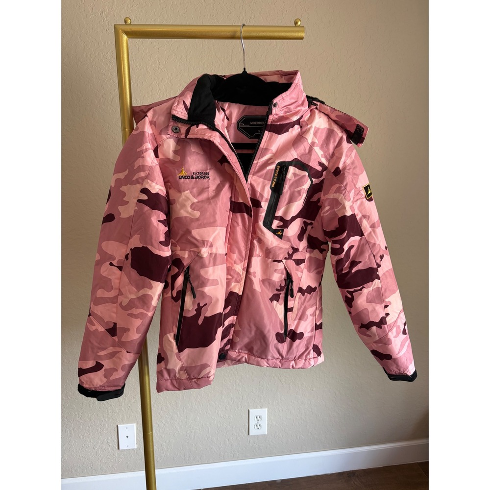 Moerdeng Ski Jacket Pink Camo S Waterproof‎ Fleece Winter Coat Glam Gorpcore